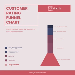 Free  Template: Soft And Pink Customer Rating Funnel Chart