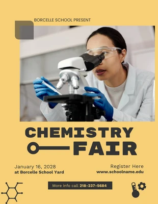 Free  Template: Black and Yellow Chemistry Fair Poster Template