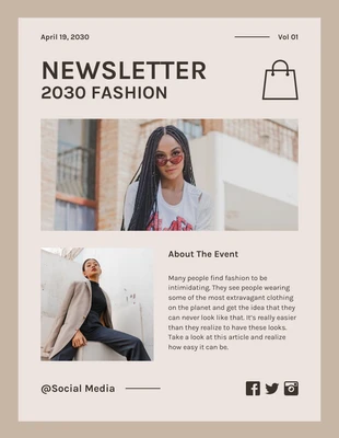 Free  Template: Brown Modern Aesthetic Fashion Event Newsletter