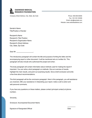 Free  Template: Minimalist Blue and White Transmittal Letter