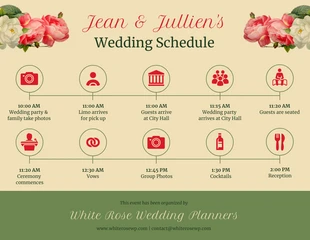 premium  Template: Blumen Vintage Hochzeit Timeline