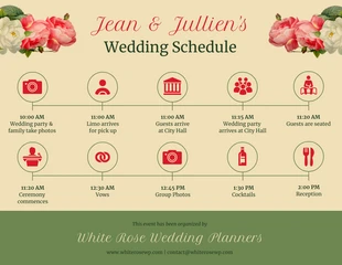 premium  Template: Linha do tempo do casamento vintage com flores