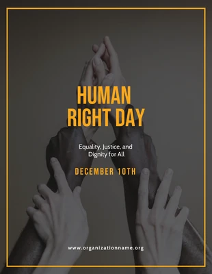 Free  Template: Póster Del Día De Los Derechos Humanos Con Foto Simple En Negro