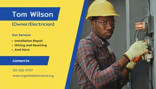Blue Yellow Picture Business Card Electrician - Pagina 2