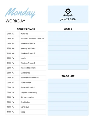 Free  Template: Hourly Planner Template