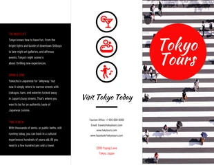 business  Template: Folheto de viagem profissional com três dobras de Tóquio