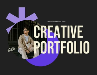 Free  Template: Portefeuille créatif noir et violet