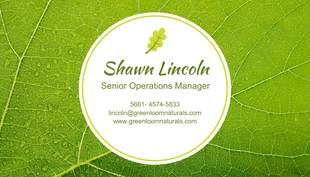 Nature Photo Business Card