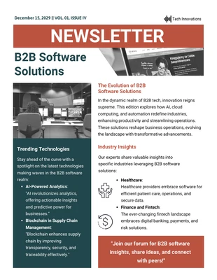 Free  Template: B2B Software Solutions Newsletter
