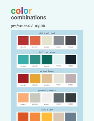 business  Template: Palettes de couleurs