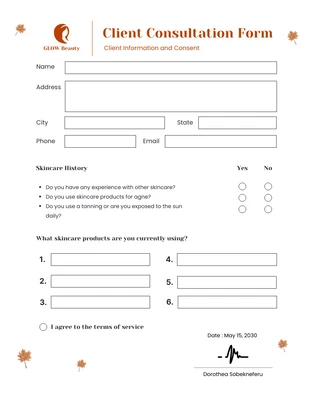 Free  Template: Brown Minimalist Client Consent Form
