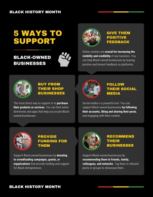 Free  Template: Soutenir les entreprises appartenant à l’infographie du Mois de l’histoire des Noirs