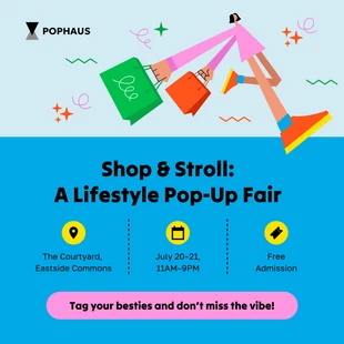 premium  Template: Annuncio Facebook per la promozione dell'evento del mercato pop-up