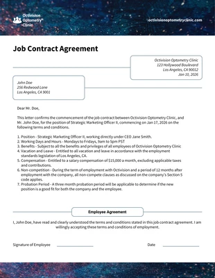 Free  Template: Modelo de contrato de agencia de empleo