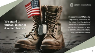 National Moment of Remembrance: Memorial Day Company Presentation - صفحة 2