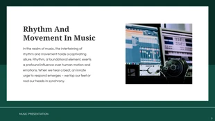 Simple Dark Green Music Presentation - page 3