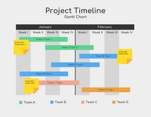 Free  Template: Cronograma simple de un proyecto Diagrama de Gantt