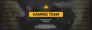 Free  Template: Banner de equipe de jogos de arcade clássico minimalista moderno preto e amarelo