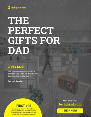 Free  Template: Flyer de vente de gadgets pour la fête des pères