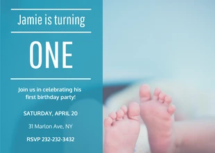 premium  Template: Partyeinladung zum 1. Geburtstag