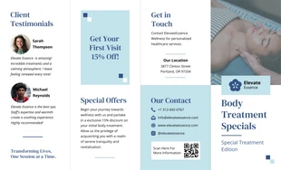 business  Template: Body Treatment Specials Roll Fold Brochure