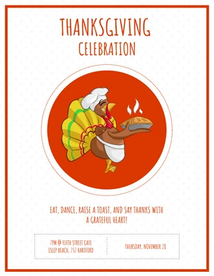 Free  Template: Red Thanksgiving Dinner Poster