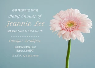 Minimalist Flower Baby Shower Invitation