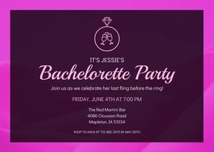 Free  Template: Pinke Bachelorette-Party-Einladung