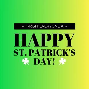 Free  Template: Funny St. Patrick's Day Instagram Post