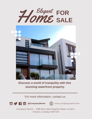 Free  Template: Flyer de vente d'une maison minimaliste gris clair