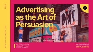 premium  Template: Presentazione pubblicitaria minimalista rosa e gialla