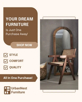 Free  Template: Plantilla de Instagram para carrusel de venta de muebles