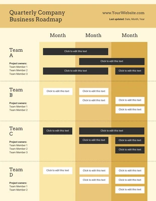 Free  Template: Yellow Blank Business Roadmap Example