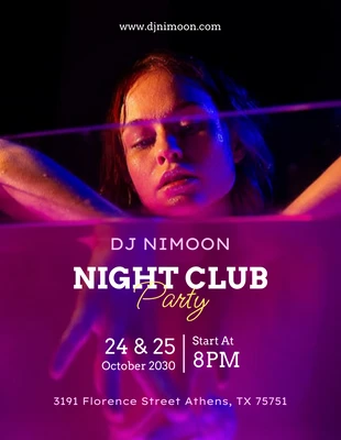 Free  Template: Schwarz und lila Modern Night Club Party Flyer