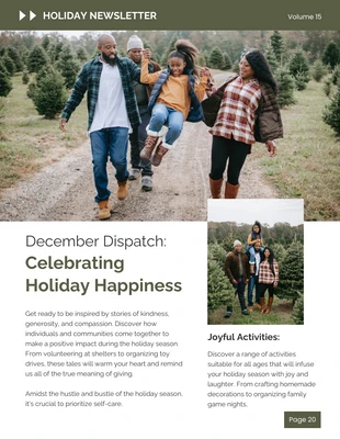 Free  Template: Green and White Holiday Newsletter