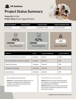 business  Template: Neutraler Statusbericht für Geschäftsprojekte