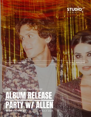 Free  Template: Photo Background Album Release Party Poster