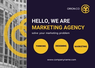 Free  Template: Yellow And Nay Modern Professional Marketing Postcard