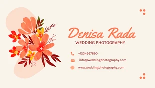 Beige And Orange Minimalist Aesthetic Watercolor Wedding Photography Business Card - Página 2
