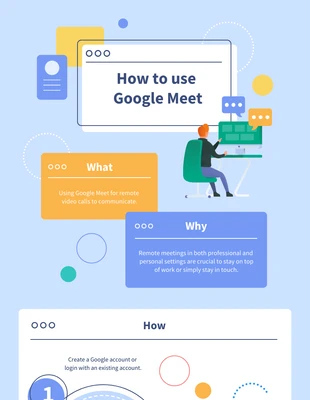 Free  Template: Colorful How to use Google Meet Infographic