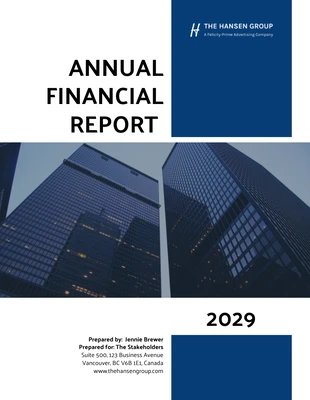 business  Template: Annual Financial Report Template