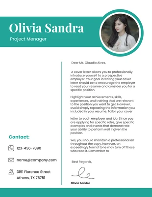 White And Teal Simple Sales Letter