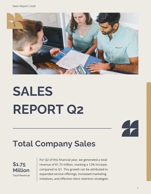 Free  Template: Modern Blue And Beige Sales Report