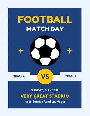 Free  Template: Flyer de la journée de match du football bleu