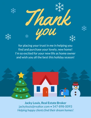 Real Estate Christmas Thank You Card