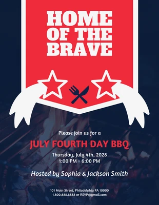 Free  Template: BBQ-Veranstaltungsflyer zum Unabhängigkeitstag