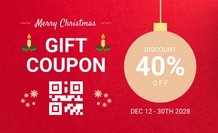 Free  Template: Red Christmas Simple Gift Coupons