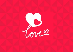 Free  Template: Amour géométrique minimaliste rouge Carte postale