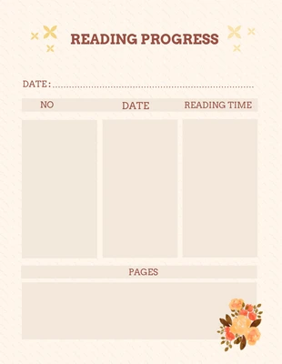 Free  Template: Reading Tracker Brown Simple Library Template