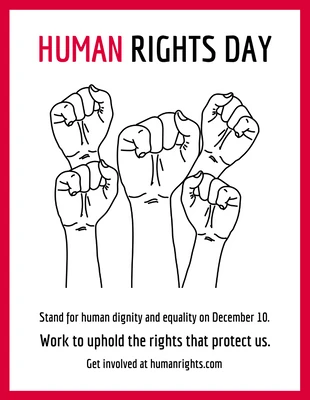 Free  Template: Simple Fist Human Rights Poster